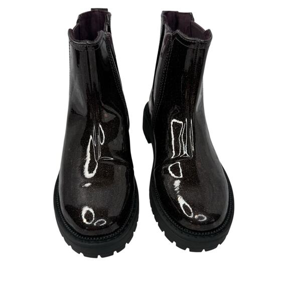 NWOT TOMS Bennet Purple Glitter Chelsea Ankle Boots Big Girls Sz 1 - Picture 4 of 15